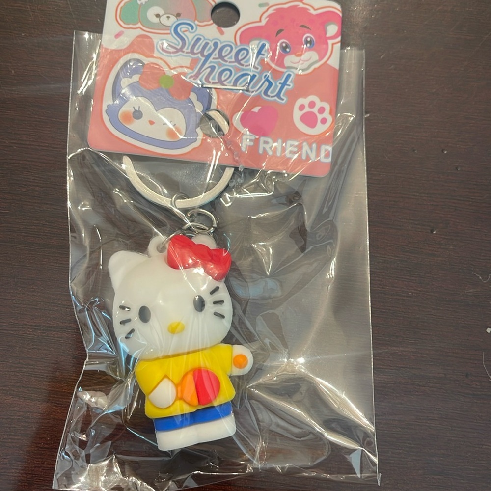 Cute Hello Kitty Keychain with table tennis ping-pong new